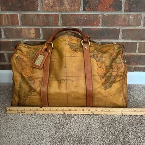 Alviero Martini Brown and Tan Travel Bag with Leather Accents